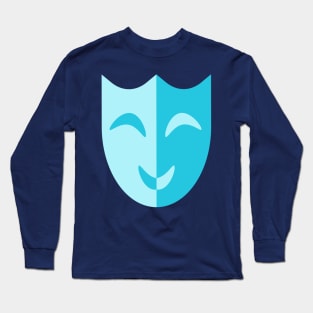 Theatrical mask smiles blue Long Sleeve T-Shirt